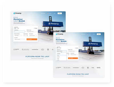 Search a Shipping Schedule blue design homepage search ui ux webdesign