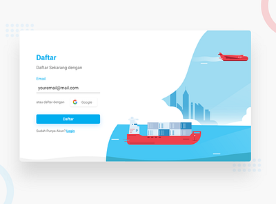 Sign Up Popup animation app daftar design flat illustration illustrator logistic minimal popup popup design popups ship sign in signup ui web