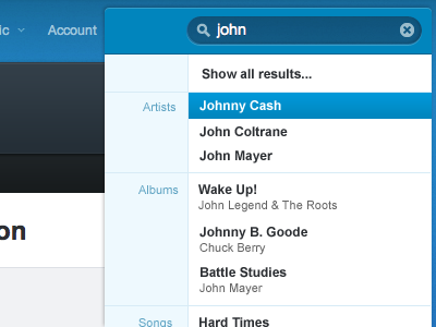 Rdio Search Concept