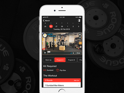 Wodify App Redsign crossfit fitness app mobile ui