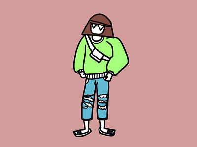 Girl with Oversized Jumper girl outfit