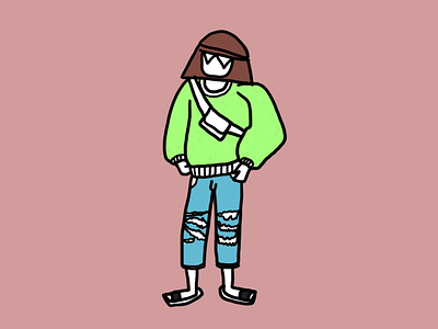 Girl with Oversized Jumper