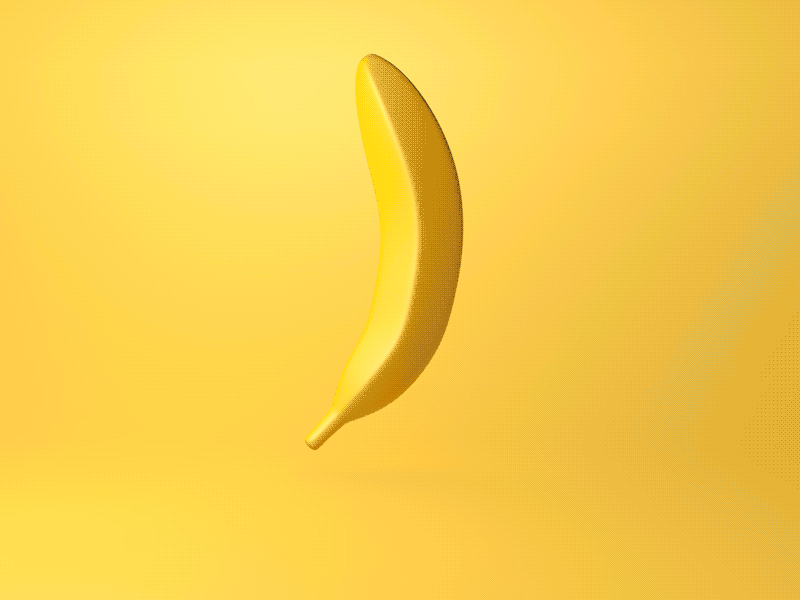 Banana 3d animation banana basketball dribbble frist shot motion yellow