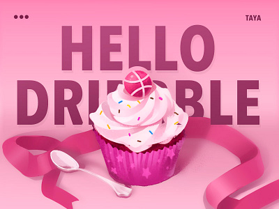 Hello Dribbble cupcake