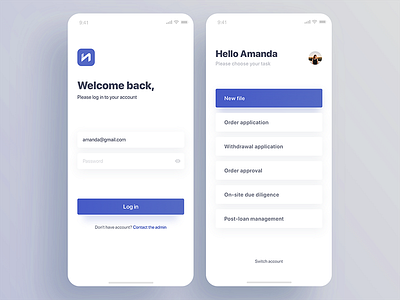 Business App Log In Choose Your Task design login ui ui interface