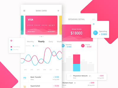 Wallet APP bank card design list ui wallet