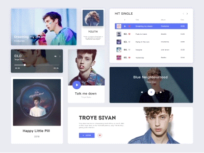 Music player Card Dynamic Design