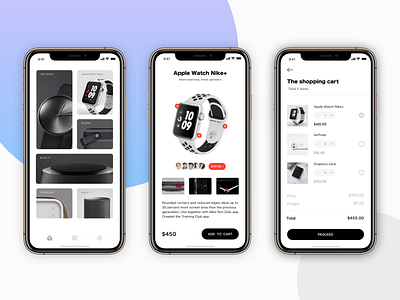 Store App Concept app apple bank card design list nike shop shopping sketch ui ux watch