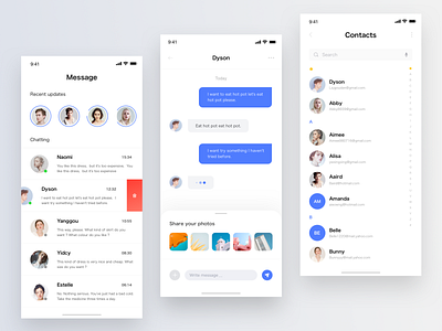 Social App Concept app chat design list sketch social ui