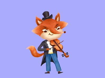 violinist animal fox iiiustrator illustrations music sketch violin