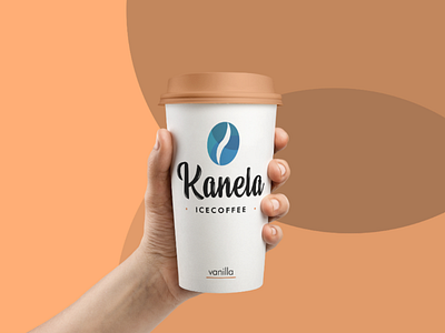 New logo Kanela - Ice coffee to go branding coffee to go icecoffee kanela logo design mockup rebranding