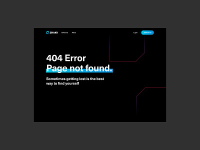 Shakr 404 design flat minimal ui web website