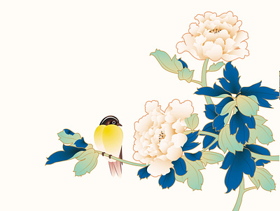 Flowers and birds birds flowers 图形 插画