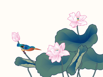 Flowers and birds birds flowers 图形 插画