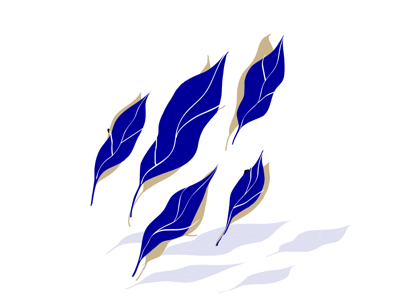 Feuilles Bleues animated gif animation automn blue dog doggo fall flat heart illustration leaf leaves love motion motion design nature positivity video web