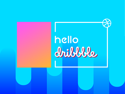 Hello Dribbble ! design flat typography vector