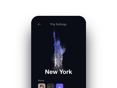 Travel App Destination airline avatar budget cinema4d new york sketch travel app trip settings trip settings