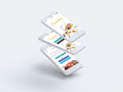 Foody splash and log in screens android app design food iphone nutrition smartphone app ui user interface ux