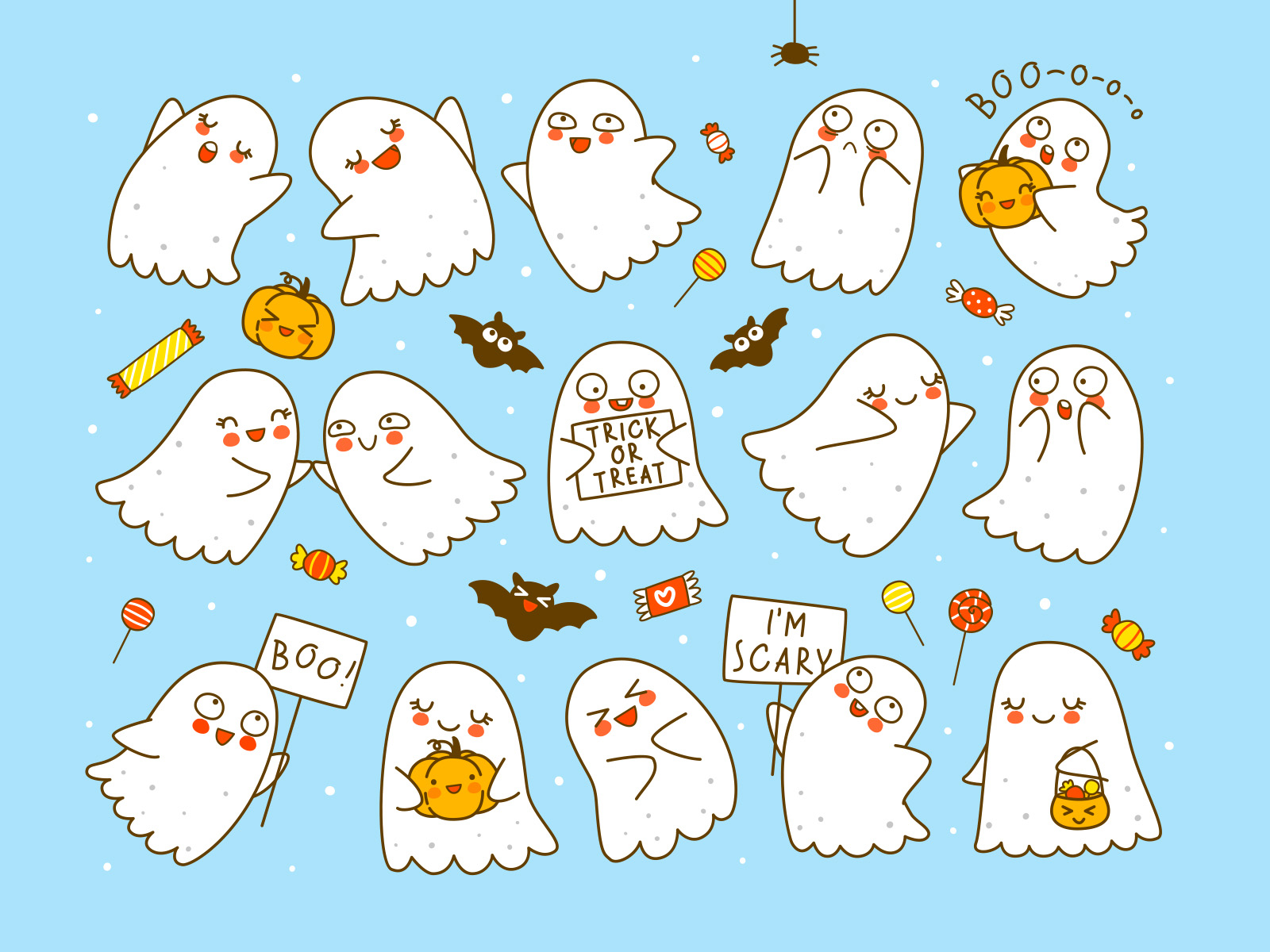 Cute Funny Ghosts Halloween HD Cute Halloween Wallpapers  HD Wallpapers   ID 87927