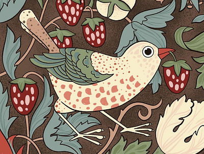 Strawberry Thief design graphic design illustration pattern surface pattern design