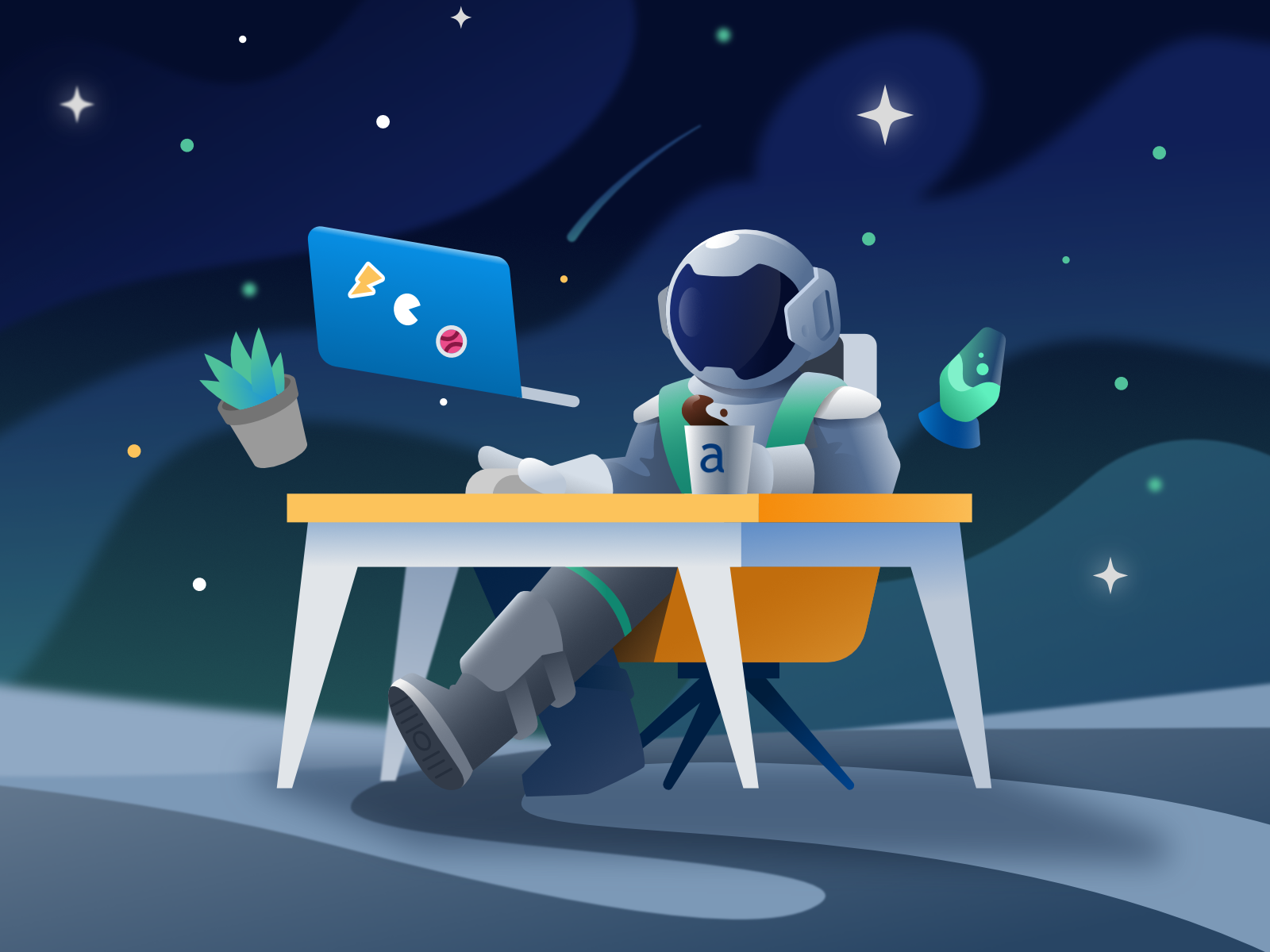 Space Desk 🌕🚀 by Fábio Lobo on Dribbble