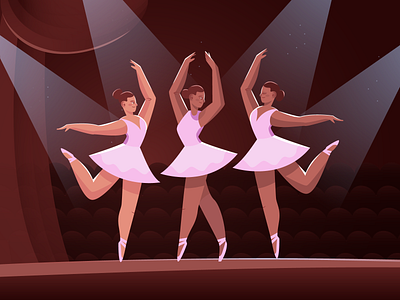 🩰 Ballet ballet character design dance dress freepik girl illustration pink spotlight stage theatre woman