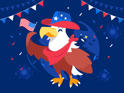 4th of July 🇺🇸 4th of july america blue bundle cowboy cute download eagle flag free freepik hat independence day mascot party red stars stripes usa white