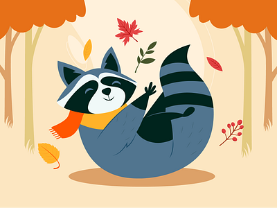 Autumn Raccoon 🍂🌰