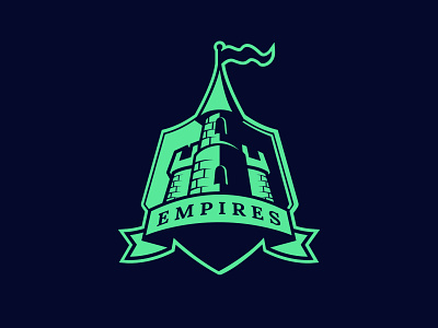 🏰 Empires Logo aqua branding castle crypto detailed empire esports game gaming green illustration kingdom logo mascot medieval nft online quadrato videogame
