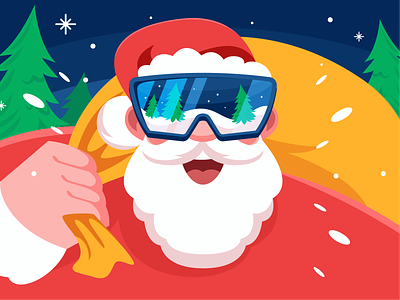 🎅 Santa is coming to Town ai character design christmas claus freepik illustration new year party present presents quadrato red rudolph santa snow snowboard team winter