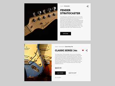 Daily UI - #12 E-commerce Shop dailyui e commerce guitar shop interaction design uiux