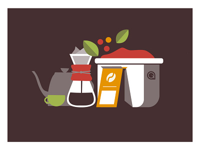 Coffee illustration beans cherries coffee coffee bag graphic design illustration