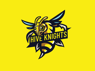 Hive Knights Bee Esport Logo bagde bee bee esport bee hive cool logo esport logo esport team esport team logo gaming logo hive knights logo hive logo knight logo knights logo twitch logo yellow logo