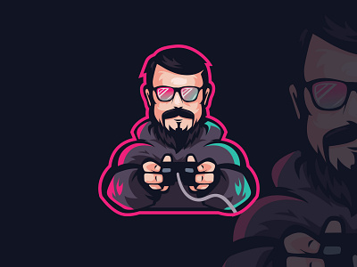 Hipster Gamer Esport Logo badge boy esport boy gamer boy gaming cool logo design e sport esport esport logo esport mascot logo esport team esports gaming logo hipster boy hipster logo illustration twitch logo