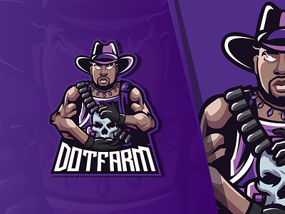 Dotfarm Esport Logo badge cool logo e sport esport logo esport mascot logo esport team gaming gaming logo gaming logo design logodesign man esport logo purple logo purple mascot skull skull and crossbones skull art skull esport skull esport logo skull logo twitch logo