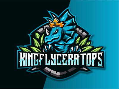 Kingflyceratops Esport Logo badge badge logo blue logo cool logo crown esport crown logo dinosaur esport e sport esport logo esport mascot logo esport team esports gaming logo king logo mascot logo sport logo triceratops gaming logo triceratops logo twitch logo