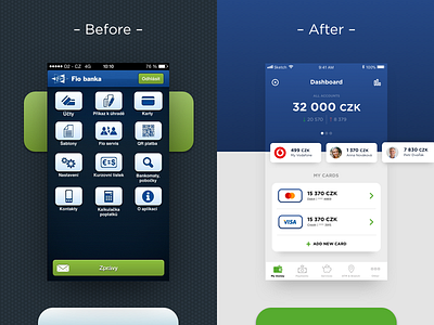 Fio banka. App redesign concept app bank blue branding clean design finance ios mobile redesign ui ux