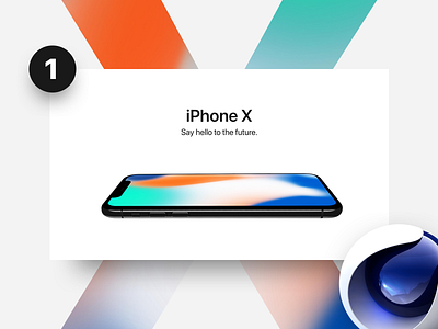 iPhone X. Cinema 4D render. Part #1 3d apple branding cinema 4d clean design ui ux web website