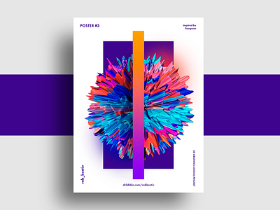 Abstract poster #3 3d abstract baugasm cinema 4d design illustration poster type