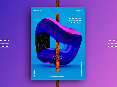 Abstract poster #4 3d abstract baugasm cinema 4d design illustration poster type