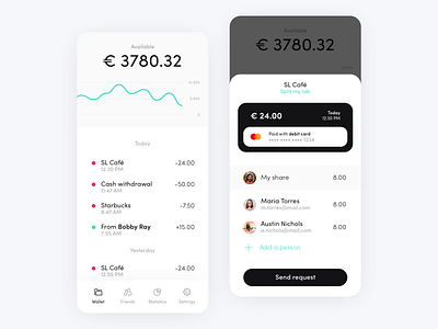 Mobile Banking App app bank app bill blockchain chart clean design minimal mobile banking payment typography ui ux vector