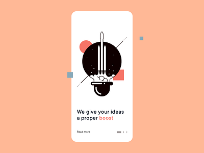 Idea Boost boost clean design illustration lightbulb minimal rocket sdh simple space typography ui ux vector