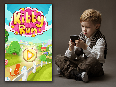 Kitty Run Game Design Prototype digital art game game design visual direction