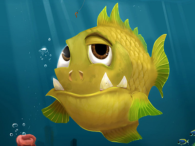 Goliath Fish Closeup digital painting fish goliath illustration monster ocean wise