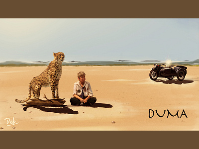 Duma Fan Art Digital Painting africa cheetah desert digital art duma friendship illustration movie painting savannah wild