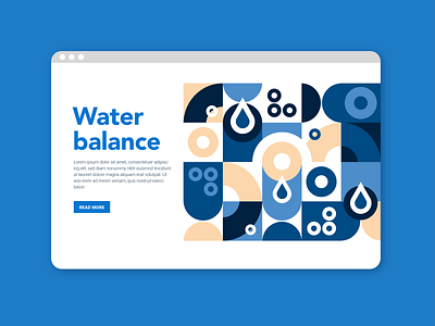 Geometric illustration "Water balance" abstract abstract composition adobe illustrator blue for article geometric geometrical illustration shapes simple shapes vector water
