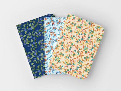 Bright berry pattern on notebooks