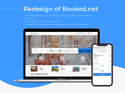 Redesign of Booked.net travel service adaptive design bookings desktop hotels mobile redesign tablet travel