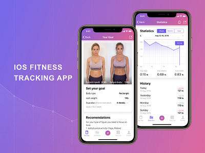 IOS Fitness Tracking App animation app app design apple apps design fitness fitness app mobile motivate traking ui ux