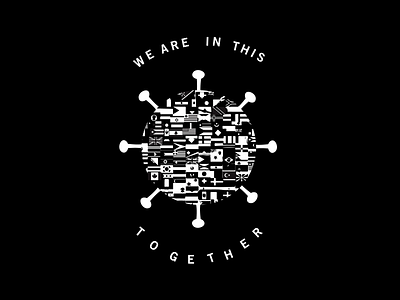 Corona - We are in this together black and white black and white logo blackandwhite branding branding and identity branding design concept concept art concept design concept designing corona coronarender coronavirus drawing illustrations illustrator typography ui uidesign ux design